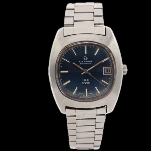 Vintage 36mm Certina Club 2000 Men's Automatic Wristwatch 25-651M Swiss Steel - Picture 1 of 8